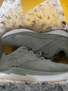 Under Armour Men's Flow Running Sneakers in Sage Green and White